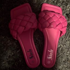 Pink sandals worn once